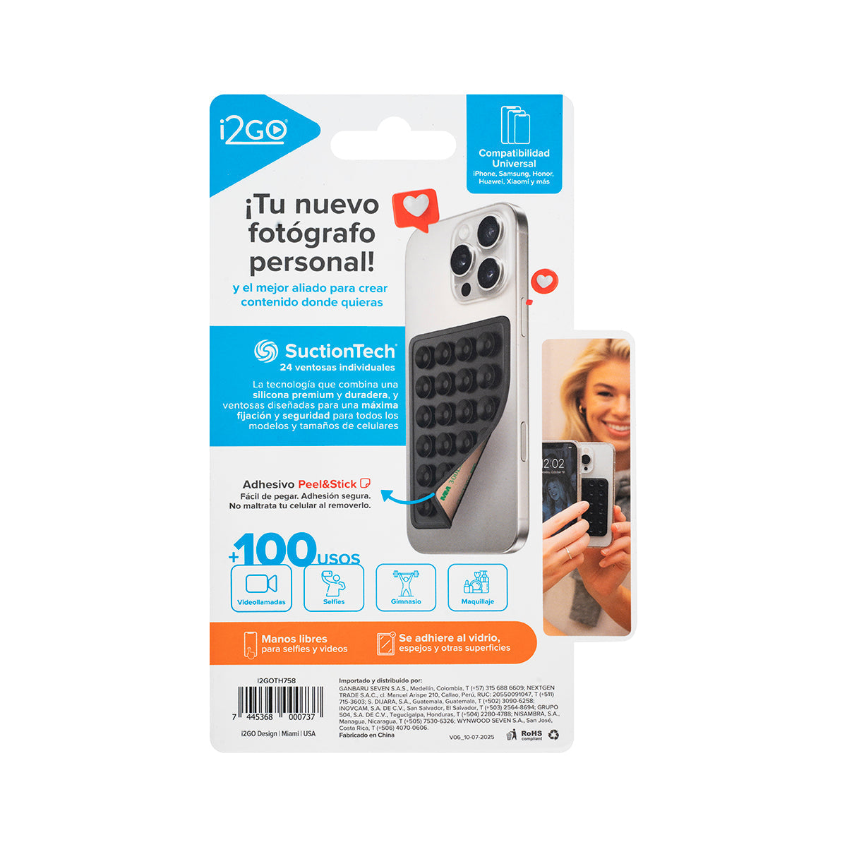 Soporte Adhesivo de Succión para Celular